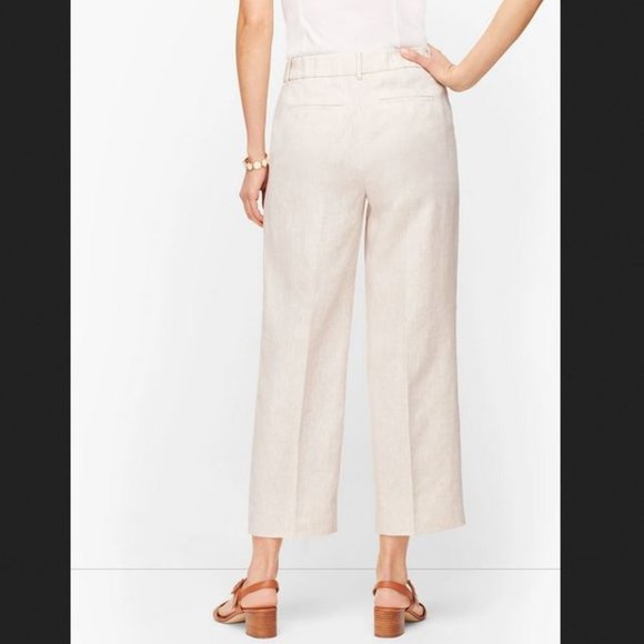 NEW Talbots Linen Straight Leg Crop Pants 14 - Picture 3 of 12
